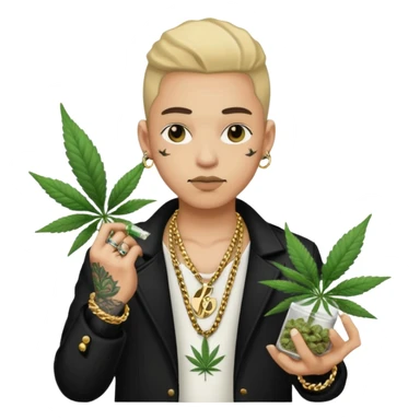 dealer white rom gang with cannabis on hand styler gangster sticker