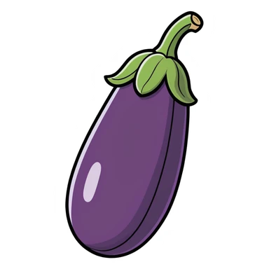 eggplant in peach sticker