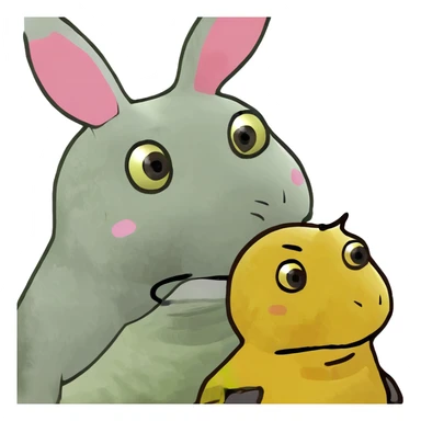 Easter bunny and chick  sticker