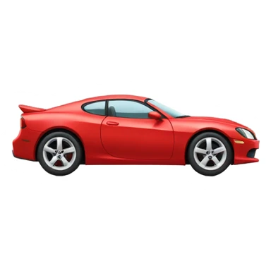 Red car with huge rims  sticker