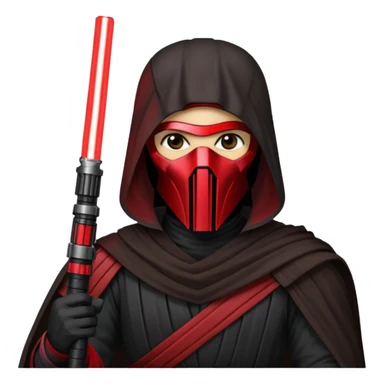 Darth Revan with his mask on holding red lightsaber sticker