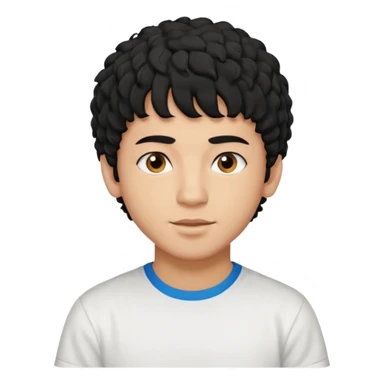 Young man with black curly hair fringe Haircut and light dark skin, moroccan / amazingh race sticker