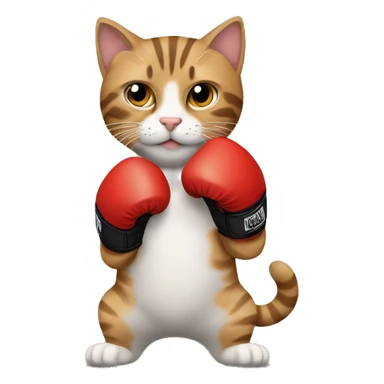 light brown tabby cat boxing gloves  sticker