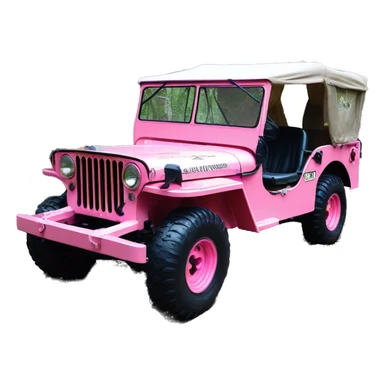 Full size jungle tour 1942 Willy’s pearly pink jeep crawler with installed winch  sticker
