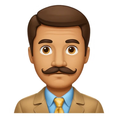 Retro 70s man face sticker