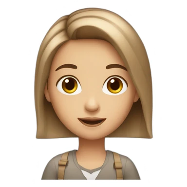 birthday white brown hair girl sticker