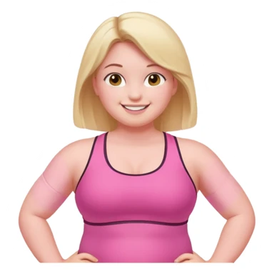 a pretty bratz fair girl in pink workout clothes (fat) sticker