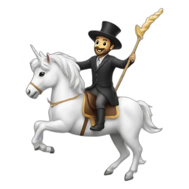 jew riding unicorn stick sticker