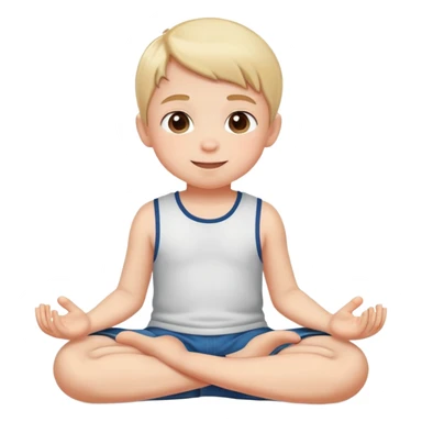 child sitting cross-legged on the floor, cheerful and calm sticker