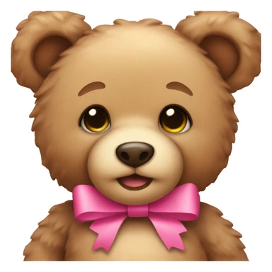 Teddy bear with a pink bow  sticker