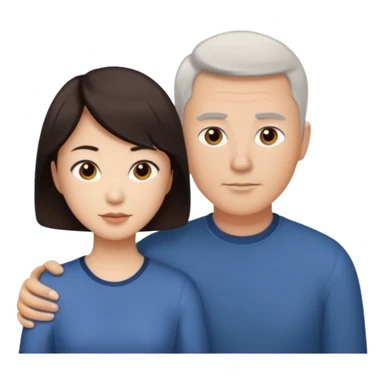 white dad with short buzzed brown hair and asian mom sticker