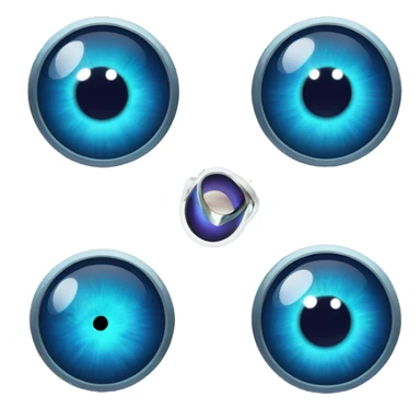 blue evil eye planet with rings sticker