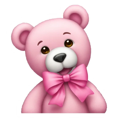 Pink teddy bear with a bow sticker