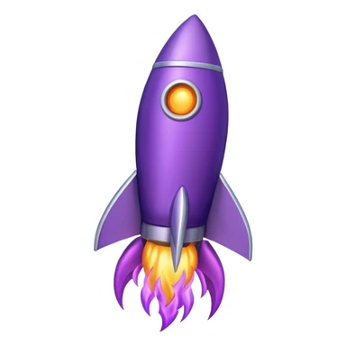 purple rocket purple flame sticker