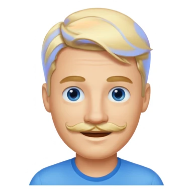 guy with blond hair, mustache, and blue eyes sticker