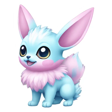 Kawaii Pastel Cotton-Candy-Colored Eeveelution-Cute-Chihuaha-Pokémon-fusion full body sticker