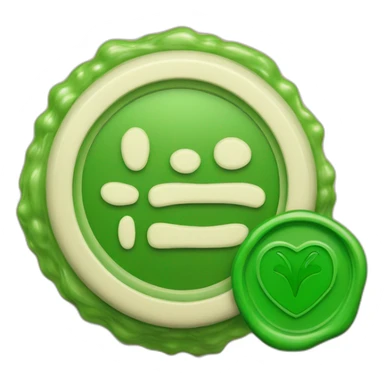 green wax stamp with checkmark only sticker
