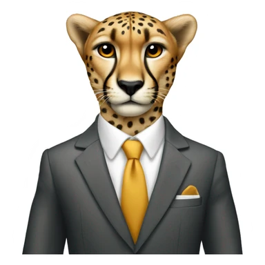 cheetah in a classic suit With key sticker
