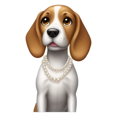 Beagle girl with a pearl necklace sticker