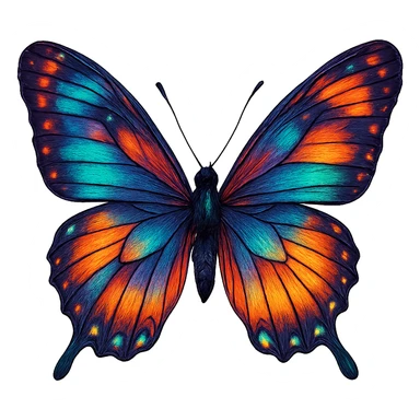 digital illustration of a butterfly, no background sticker