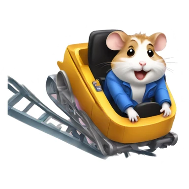 a hamster riding a rollercoaster  sticker