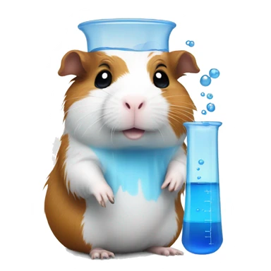 Chemical guinea pig with beaker with blue liquid  sticker