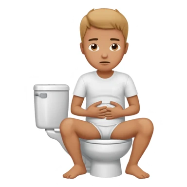 Man siting in a toilet bowl for diarrhea  sticker