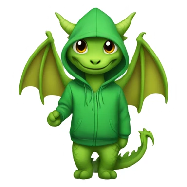 Dragon with a green hoodie sticker
