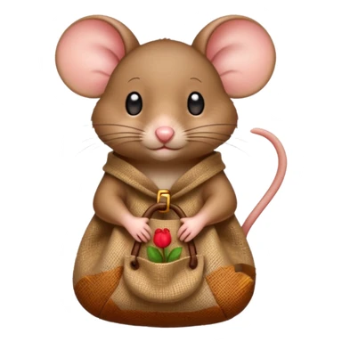 a mouse with a bag sticker