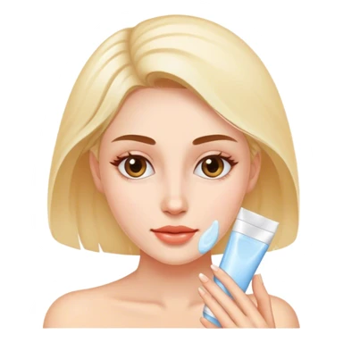 Woman making skincare sticker