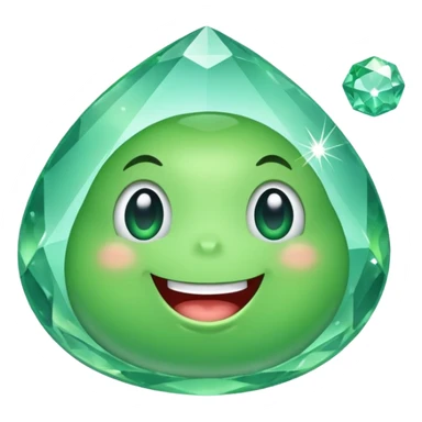 happy blob holding a large diamond sticker