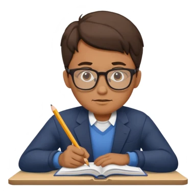 a man studying hard sticker