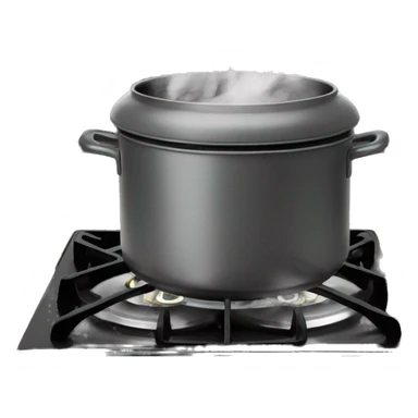 Pot on stove with smoke sticker