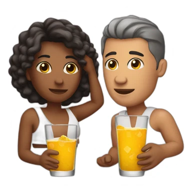 a couple closeup drinking tequila sticker