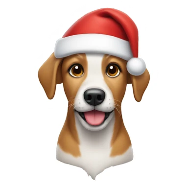 Dog wearing a Santa hat sticker
