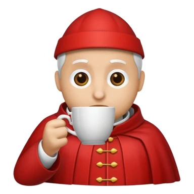 cardinal a cup of coffee sticker