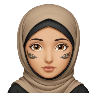 arab ancient GIRL with tatooed and hijab  sticker