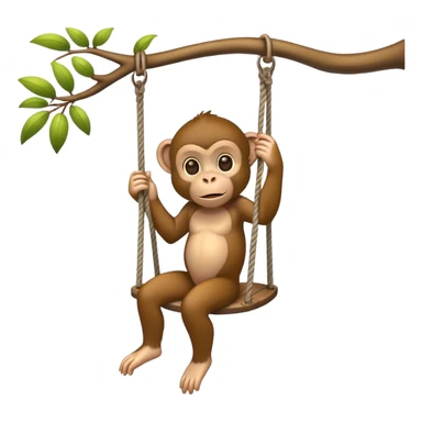 Monkey on a tree swing  sticker