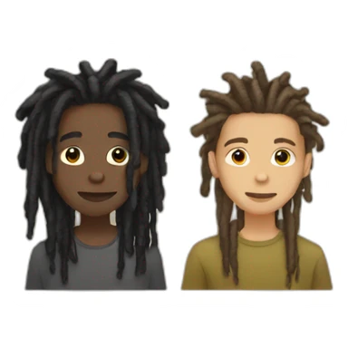 Black friends two boys with dreads sticker