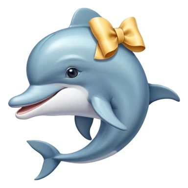 Dolphin wearing a bow on its head sticker