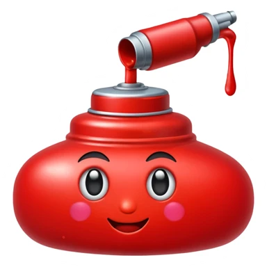 A red spray paint emoji sticker