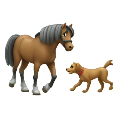 A horse and a dog Walking in the Forest🌳  sticker
