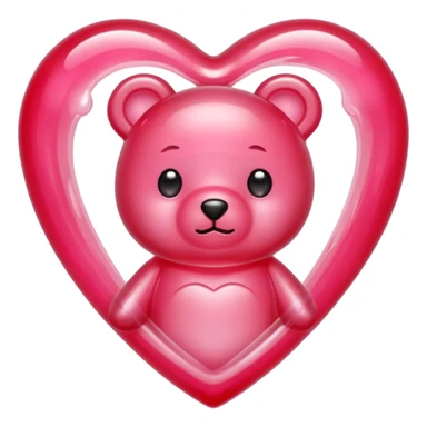 pastel pink jelly bear heart jelly red kawaii sticker
