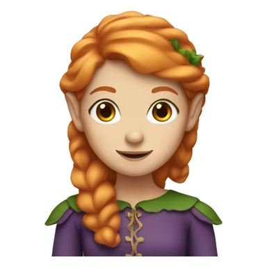 elf girl with ginger hair sticker