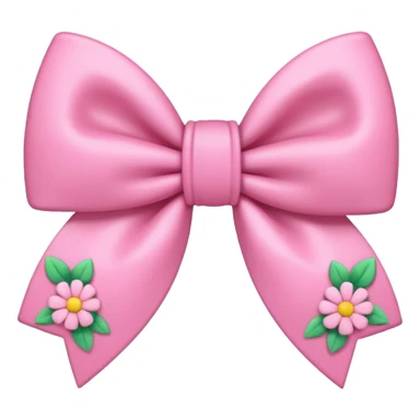 pink cute aesthetic bow with flowers no background sticker