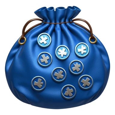 bag of blue coins sticker