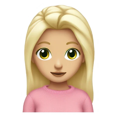 blonde girl green eyes pink jumper sticker