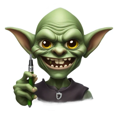 evil goblin vaping sticker