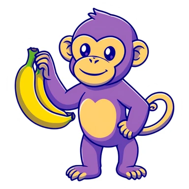 green chimpanzee with a banana body sticker