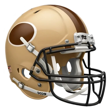 College football player helmet in light tan color  sticker